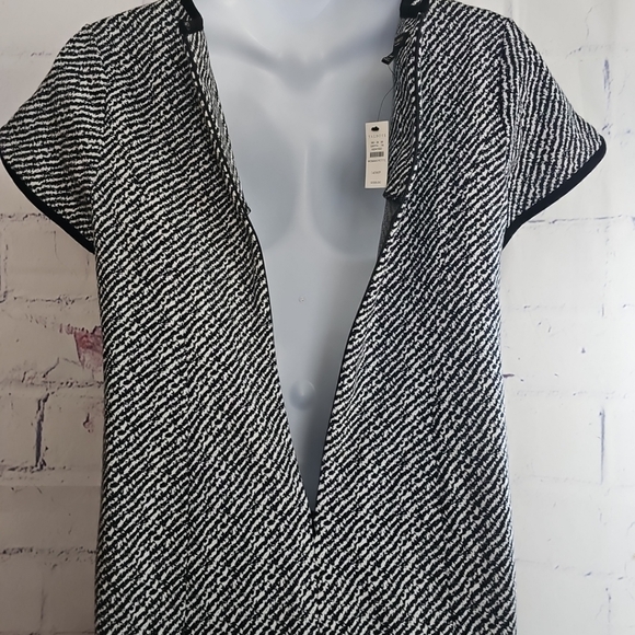 Talbits Petites Black & White Tweed Look Shift Dress Plus 14WP Short Sleeve New - Picture 9 of 15